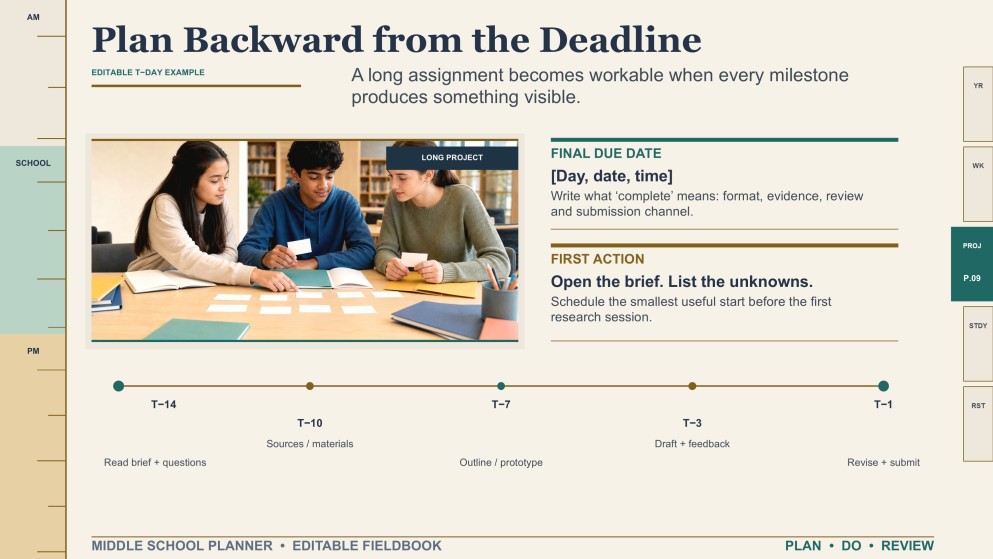 Middle School Planner Template