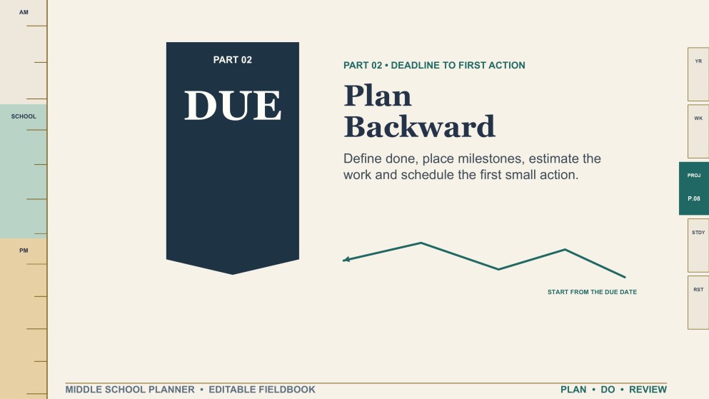 Middle School Planner Template