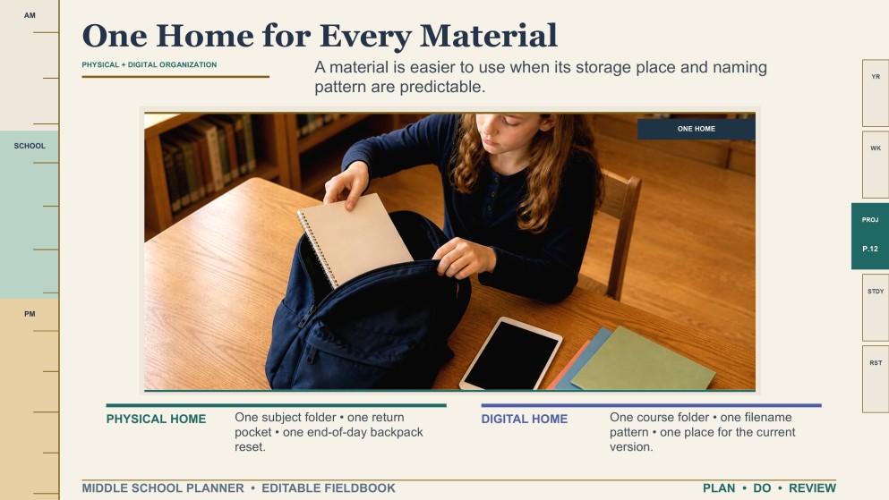 Middle School Planner Template
