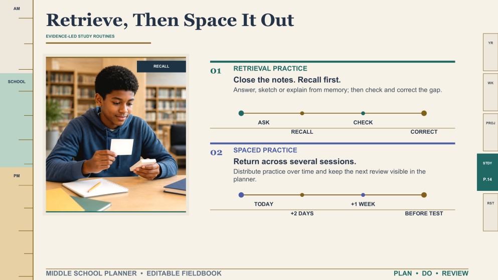 Middle School Planner Template