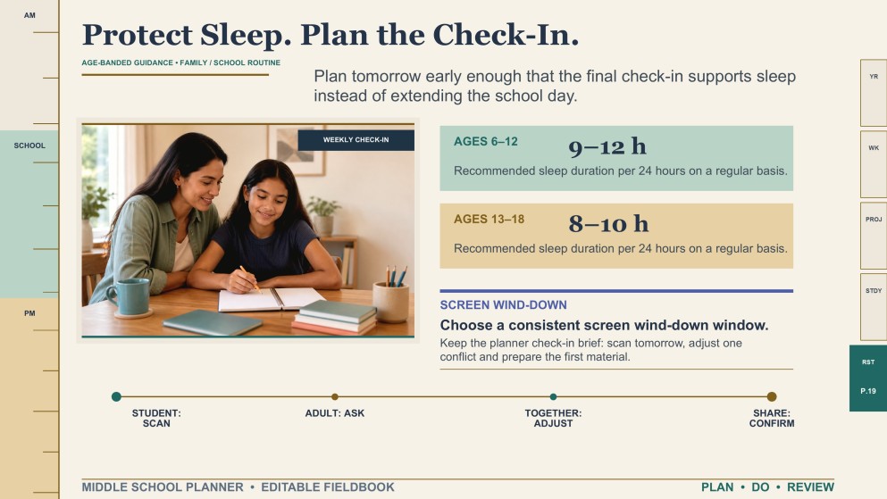Middle School Planner Template
