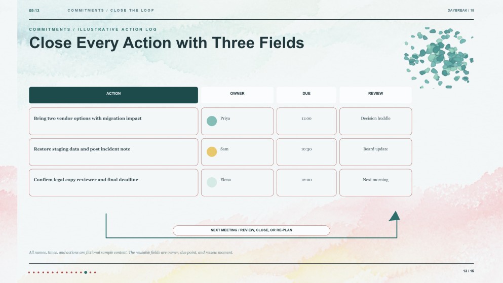 Elegant Watercolor Morning Meeting Presentation