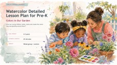 Watercolor Detailed Lesson Plan for Pre-K Presentation