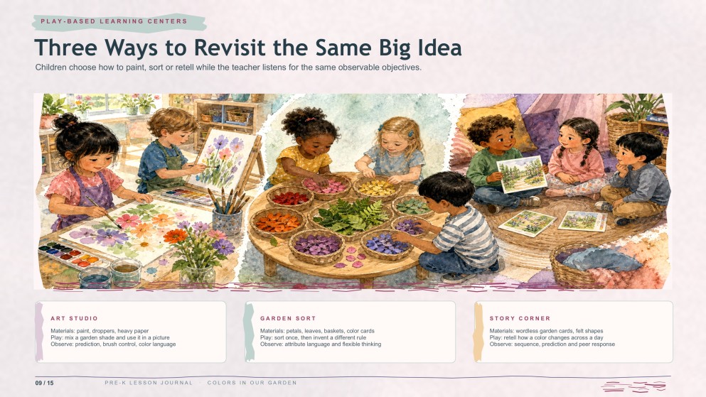 Watercolor Detailed Lesson Plan for Pre-K Presentation