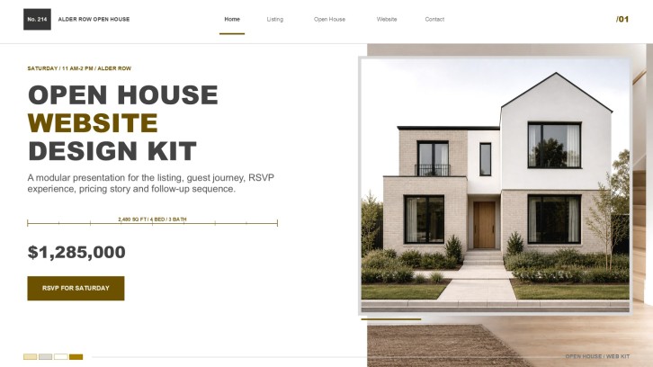 Real Estate Open House Website Design Presentation