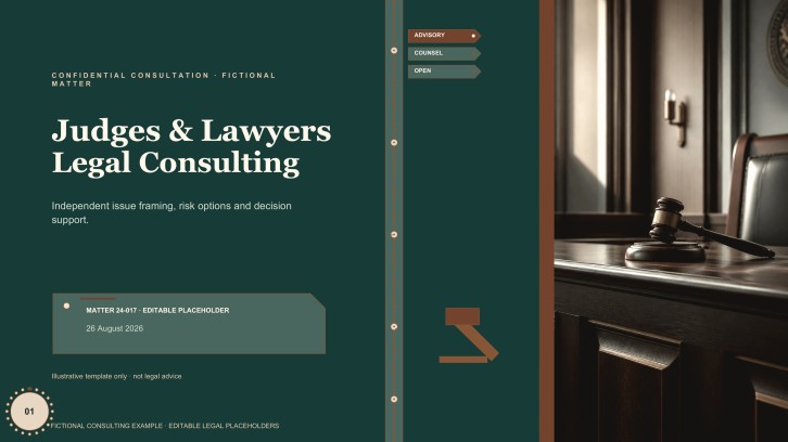 Apresentação de Consultoria Jurídica para Magistrados e Advogados