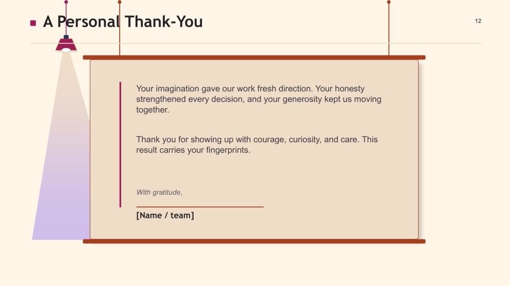 Malikhain na Template para sa “Maraming Salamat” na Slide