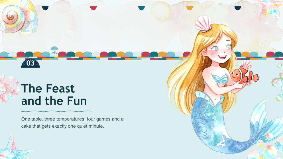 인어 테마 생일 파티 프레젠테이션