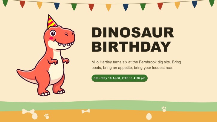 Dinosaur Birthday Party Presentation