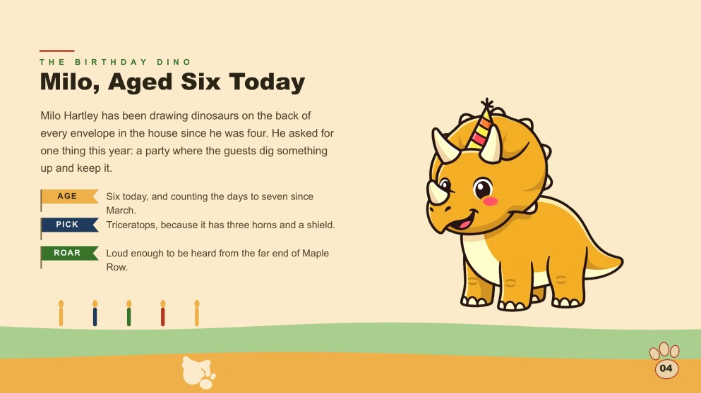 Dinosaur Birthday Party Presentation