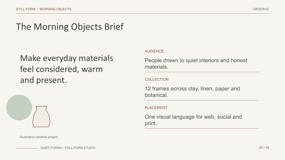 Minimalist Aesthetic Presentation for Morning Objects