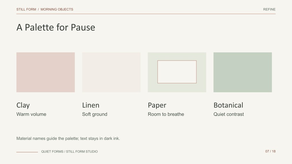 Minimalist Aesthetic Presentation for Morning Objects