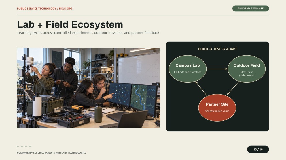 Community Services Major for College: Military Technologies Presentation