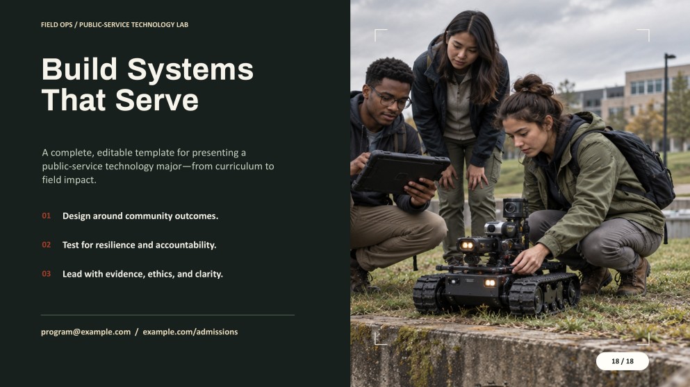 Community Services Major for College: Military Technologies Presentation