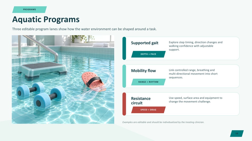 Présentation du Centre de thérapie aquatique et de rééducation physique