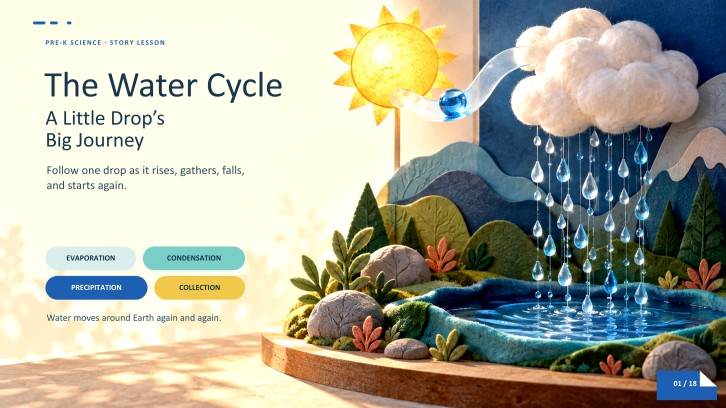 Biology Subject for Pre-K: The Water Cycle Presentation
