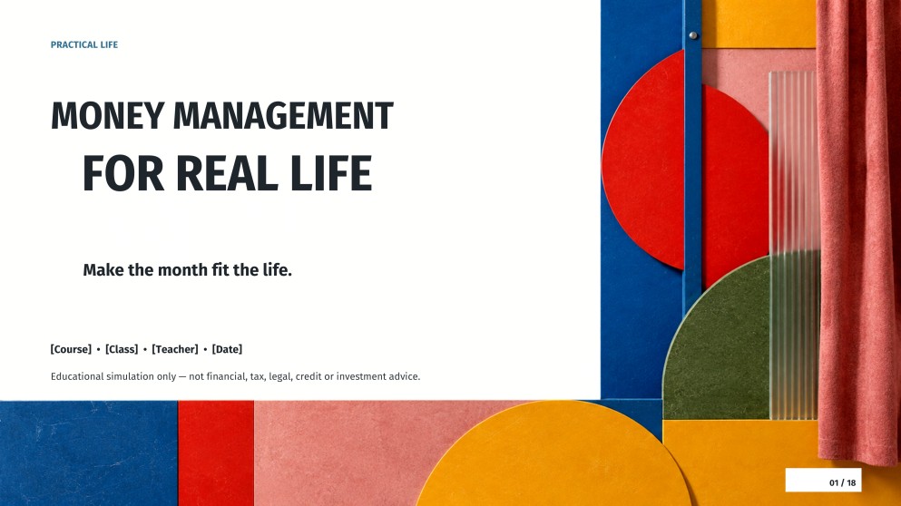 Practical Life Subject for High School: Money Management Presentation