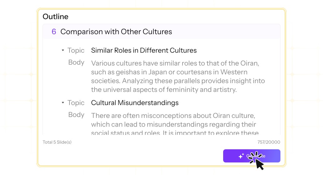 Générer des diapositives