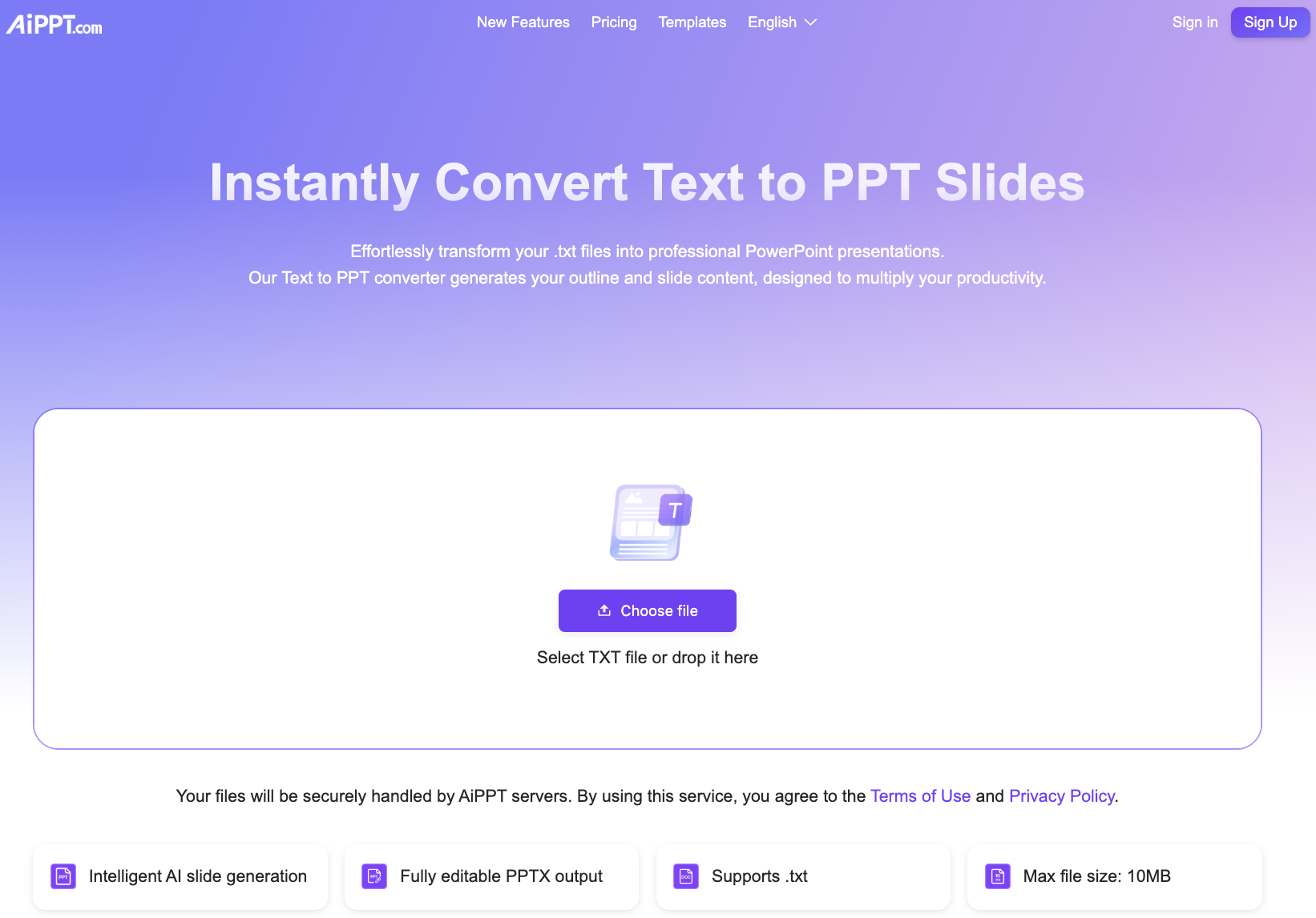 Text to PPT AI Converter Online - AiPPT
